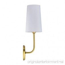 Forma Wall Sconce Light Fixture - Brushed Brass with Fabric Shade - Linea di Liara LL-SC482-AB - B06Y637LFQ