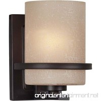 Forte Lighting 2404-01-32 1-Light Transitional Wall Sconce  Antique Bronze Finish with Umber Linen Glass Shade - B002MJ95M6