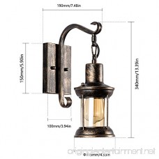 Industrial Vintage Single Head MOONKIST Rustic Nordic Glass wall sconce Fixtures Retro Metal Painting Color Wall lamp for Home Bar Bedroom Bedside Corridor Decorate Wall Light 110V - B0765W6JPP