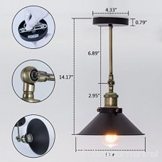 Industrial Wall Sconce Mini Adjustable Vintage Edison Simplicity Wall Lamp Loft Style Swing Arm Light Fixtures with Black Metal Shade for Bathroom Cafe and Club - B075XLV7PQ