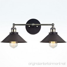 Kira Home Indie 19 Mid-Century Industrial 2-Light Black Wall Sconce Brushed Black Finish - B06XGMWRVN