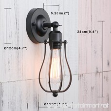 Permo Industrial Vintage Metal Wire Cage Wall Sconce Lighting Fixture Ceiling Mount Light (Black) - B06XXDV78F