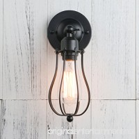 Permo Industrial Vintage Metal Wire Cage Wall Sconce Lighting Fixture Ceiling Mount Light (Black) - B06XXDV78F
