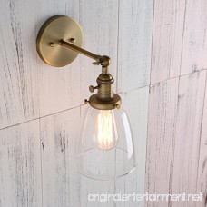 Permo Industrial Vintage Single Sconce With Oval Cone Clear Glass Shade 1-light Wall Sconce Wall Lamp (Antique) - B015NVTUAG
