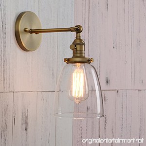 Permo Industrial Vintage Single Sconce With Oval Cone Clear Glass Shade 1-light Wall Sconce Wall Lamp (Antique) - B015NVTUAG