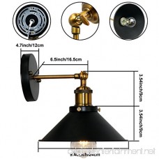 Retro Wall Sconces Light Wall Lamp Plug In Cord With On Off Switch E26 Base Black Wall Industrial Vintage Edison Lamp Fixture Steel Finished for Indoors Bedroom (Plug in cord X2 Sets) - B07D9HLTWX
