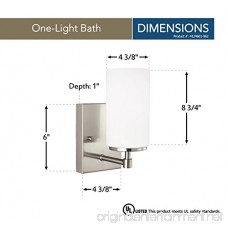 Sea Gull Lighting 4124601-962 Alturas One-Light Bath Or Wall Sconce with Etched White Inside Glass Shade Brushed Nickel Finish - B019WW2FBS