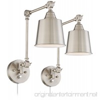 Set of 2 Mendes Brushed Steel Plug-In Wall Lamps - B01LZUXXWE