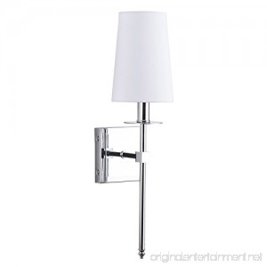 Torcia Wall Sconce 1-Light Fixture with Fabric Shade - Chrome - Linea di Liara LL-SC425-PC - B06Y63ZV1F