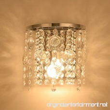 Wall Light Fixtures with Crystal Drops Polished Chrome Finish Bedside Light Wall Sconce for Living Room Bedroom Hallway and Closet - B0797Z7TBD