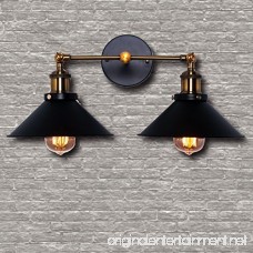 Wall Sconce Lighting Shade Topotdor Industrial Edison Simplicity 2 Light Wall Mount Light Sconces Aged Steel Finished - B0784B9W3K