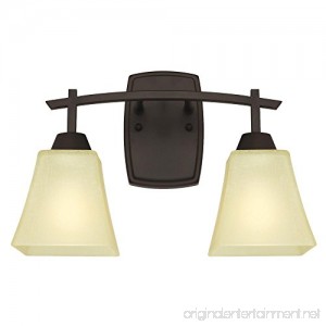 Westinghouse 6307400 Midori Two-Light Indoor Wall Fixture Oil Rubbed Bronze Finish with Amber Linen Glass - B01LSAMZ08
