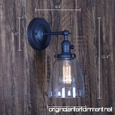 XIDING Premium Industrial Edison Antique Simplicity Glass Wall Sconce Light Upgrade Black Finish Wall Lamp On/Off Rotary Switch on Socket 1-Light - B07BT6PS3D