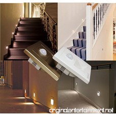 IKSACE LED Stairs Step Night Light Corner Wall Lamp with PIR Sensor for Hallway Stairs Closet Bedroom Warm White 85-265V Golden Body - B07DWWMHX8