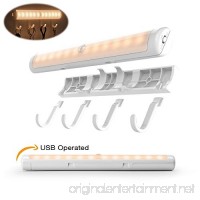 Led Under Cabinet Lighting Battery-Powered Led Light Magnetic Motion Sensor Wall Light with Heavy Duty Hook for Bathroom Wardrobe etc(White/Warm Battery Operated)(warm) - B079MBYFT8