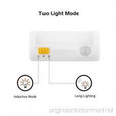 Magnetic Suction Sensor Light MoKo Motion Sensor LED Night Light with Wall Mount Hook Battery-Powered Wall Lamp Emergency Flashlight for Bedroom Wardrobe Closet Drawer Stairway Kitchen - WHITE - B076KL89VX