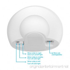 Motion Sensor Night Light Amber Recharger LED Night Light for Bedroom Bathroom Kitchen Hallway Stairs Closet and Toilet 60 Lumens(White) - B077DG7GCG