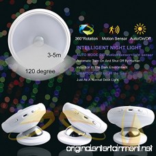 Motion Sensor Night Light Detachable Magnet Base USB Rechargeable LED Human Body Induction 360 Degree Rotation Night Light Closet Lights Lamp Stair Lights Bathroom Bedroom Kitchen (WhiteLight) - B076P659TM