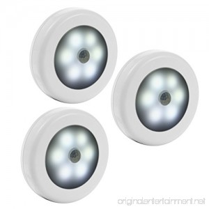 Ocamo LED Night Light Battery Powered Stick-anywhere Motion Sensor Wall Sconce Sensor Light for Hallway Closet Stairs Bathroom Bedroom Kitchen White 6PCS - B07F74W85W