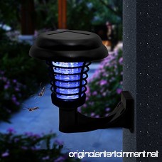 Vacio Solar Insect Zapper Solar Powered LED Light Pest Bug Zapper Insect Mosquito Killer Lamp 2 In 1 Repellent UV Light Insect Pest for Garden Yard Lawn Path (On the wall) - B07D6MH4GR