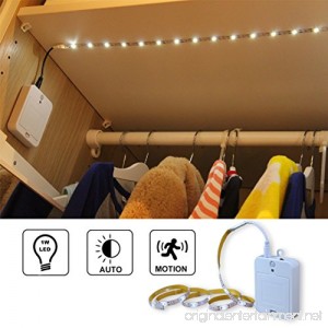 WRalwaysLX Motion Sensor LED Night Light Dual Mode Activated Closet Light，40 Flexible LED Strip with Motion Sensor Closet Light for Bedroom Laundry Garage White(3 AA Batteries Operated Not Included) - B07FCKP8W3