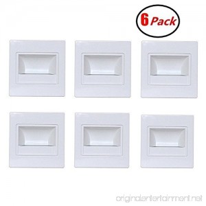 Zxlight 6-Pack LED Corner Wall Lamp 85-265V Embedded LED Stairs Step Night Light LED Stair Wall Lighting for Hallway Stairs Closet Bedroom COOL White (White) - B078XQBQZW