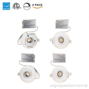 (4 Pack) NickLED 4 inches led gimbal Downlights-Directional Adjustable 12W Dimmable LED Retrofit Recessed Lighting Fixture with IC Rated Junction box 1100lm(100W Replacement) 3000K-Warm White 120V - B077SQ987J