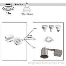 Drart 4 inches LED Gimbal Recessed Downlight Dimmable 12W Lighting Fixture Retrofit 100W Equivalent 5000K with IC Rated Junction box - B07CG7YNCQ