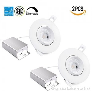 Drart 4 inches LED Gimbal Recessed Downlight Dimmable 12W Lighting Fixture Retrofit 100W Equivalent 5000K with IC Rated Junction box - B07CG7YNCQ