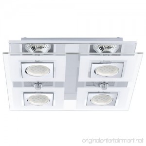 Eglo 92876A 4x35W Square Ceiling Light with Satin & Clear Glass Chrome Finish - B00JCWBOKC