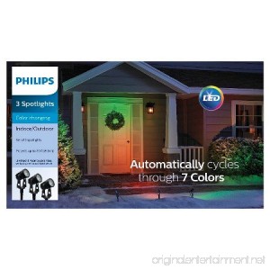 Set of 3 Philips Color Changing Christmas Spotlights - Cycles Through 7 Colors - B01N7OF8UP