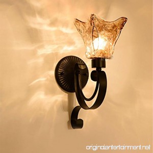 Wrought iron bedside single wall lamp hotel room aisle mirror front wall lamp - B0795P369P
