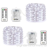 2 Pack String Lights  Battery Operated 66 LED 16.4FT Silver Wire 8 Modes Twinkling Fairy lights with Remote Waterproof for Indoor Bedroom Wedding Festival Decor Patio Christmas Lights (Cool White) - B01N1UCC75