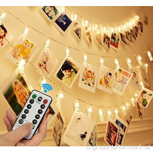 20 LED Photo Clip Remote String Lights KingYue 8.2 Feet 8 Modes Fairy String Lights Home/Party/Christmas Decor Lights for Hanging Photos Pictures Memos and Artwork Warm White (Battery Powered) - B075XTBG7H