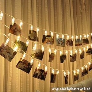 20 LED Photo Clips String Lights Christmas Lights Starry light Wall Decoration Light for Hanging Photos Paintings Pictures Card and Memos 16.4 feet Battery Powered Warm White - B01MCZDSKE