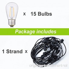 48FT Outdoor String Lights with 15 Shatterproof LED S14 Edison Light Bulbs-UL Listed Commercial Patio Lights for Deck Backyard Porch Balcony Bistro Cafe Pergola Gazebo Market Garden Decor Warm White - B073PWBMPJ