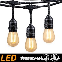 48FT Outdoor String Lights with 15 Shatterproof LED S14 Edison Light Bulbs-UL Listed Commercial Patio Lights for Deck Backyard Porch Balcony Bistro Cafe Pergola Gazebo Market Garden Decor  Warm White - B073PWBMPJ