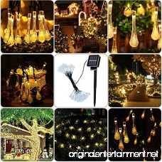 ACEHOME Solar Outdoor String Lights 20ft 30 LED Warm White Water Drop Solar String Fairy Waterproof Lights Christmas Lights Solar Powered String lights for Patio Lawn Christmas Party (Warm White) - B01LWU9GYF