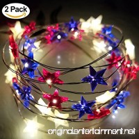 ADAINA 2 Pack Battery Operated Star Shaped Indoor String Lights Silver Wire Flexible Fairy Lighting for July Wedding Garland Dinner Party Home Patriotic Halloween Decoration (2M 20 Leds) - B06XCVQ3WP