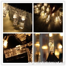 Alyattes LED Photo Clips String Lights Battery Powered Fairy Twinkle Decorative Lights for Bedroom Patio Garden Yard Wedding Party Home Photo Clips Indoor Outdoor (20 LED Warm White) - B075NRG71D