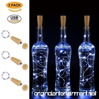 AnSaw USB Powered 20LED Wine Bottle Cork Lights  3 Pack Rechargeable Bottle String Lights Bottle Starry Fairy Home Twinkle Decorative Lights for Party  Christmas  Halloween Wedding (Cool White) - B076N11975