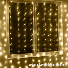 Battery Operated 300 LED Curtain String lights w/ Remote & Timer Outdoor Curtain Icicle Wall Lights For Wedding Backdrops Christmas Holiday Camping Decoration (9.8×9.8ft Dimmable Warm White) - B07196XBHH