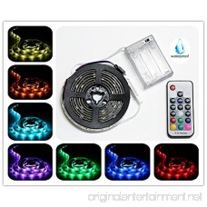 Battery Powered LED Strip Lights RF Remote Controlled Multi-Color Changing DIY Indoor and Outdoor Decoration 6.56ft/2M Waterproof - B07BLQP2ZX