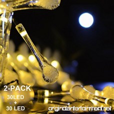 Binval Solar String Lights 2-Pack for Outdoor Patio Lawn Landscape Garden Home Wedding Holiday and Christmas decorations[19.7feet - 6m - 30LED-Warm White] - B06WWK3BML