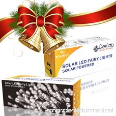 DeVida Solar String Lights 120 Warm White LED Easy to Install Automatically Turns on at Night Outdoor Waterproof 55 ft set Includes 13 ft Lead Wire Plus 42 ft Lighted Strands for Tree Wrap - B018VMQ2XC