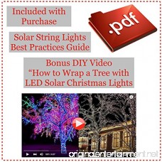 DeVida Solar String Lights 120 Warm White LED Easy to Install Automatically Turns on at Night Outdoor Waterproof 55 ft set Includes 13 ft Lead Wire Plus 42 ft Lighted Strands for Tree Wrap - B018VMQ2XC