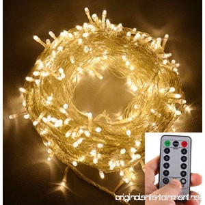 echosari 100 Leds Outdoor LED Fairy String Lights Battery Operated with Remote (Dimmable Timer 8 Modes) - Warm White - B018RUJXHU