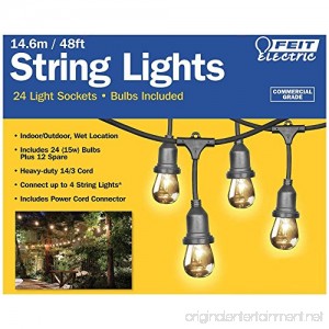 Feit Electric 48ft / 14.6m Outdoor String Lights(48 Feet) - B00NE65B6A