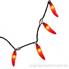 FMH - Red Chili Pepper String Lights 14.5 Feet Long 22 Gauge Green Wire 120 V Constantly Lit or Intermittent Flashing - Indoor/Outdoor - from Furnish My Homestead - B07D1VTTF6