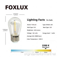 FOXLUX Outdoor LED String Lights 48FT /patio lights/outdoor lights Weatherproof S14 edison bulbs Light for Patio Cafe Garden Party Decoration/Patio string lights Outdoor lighting UL standard - B07CNBVRTW
